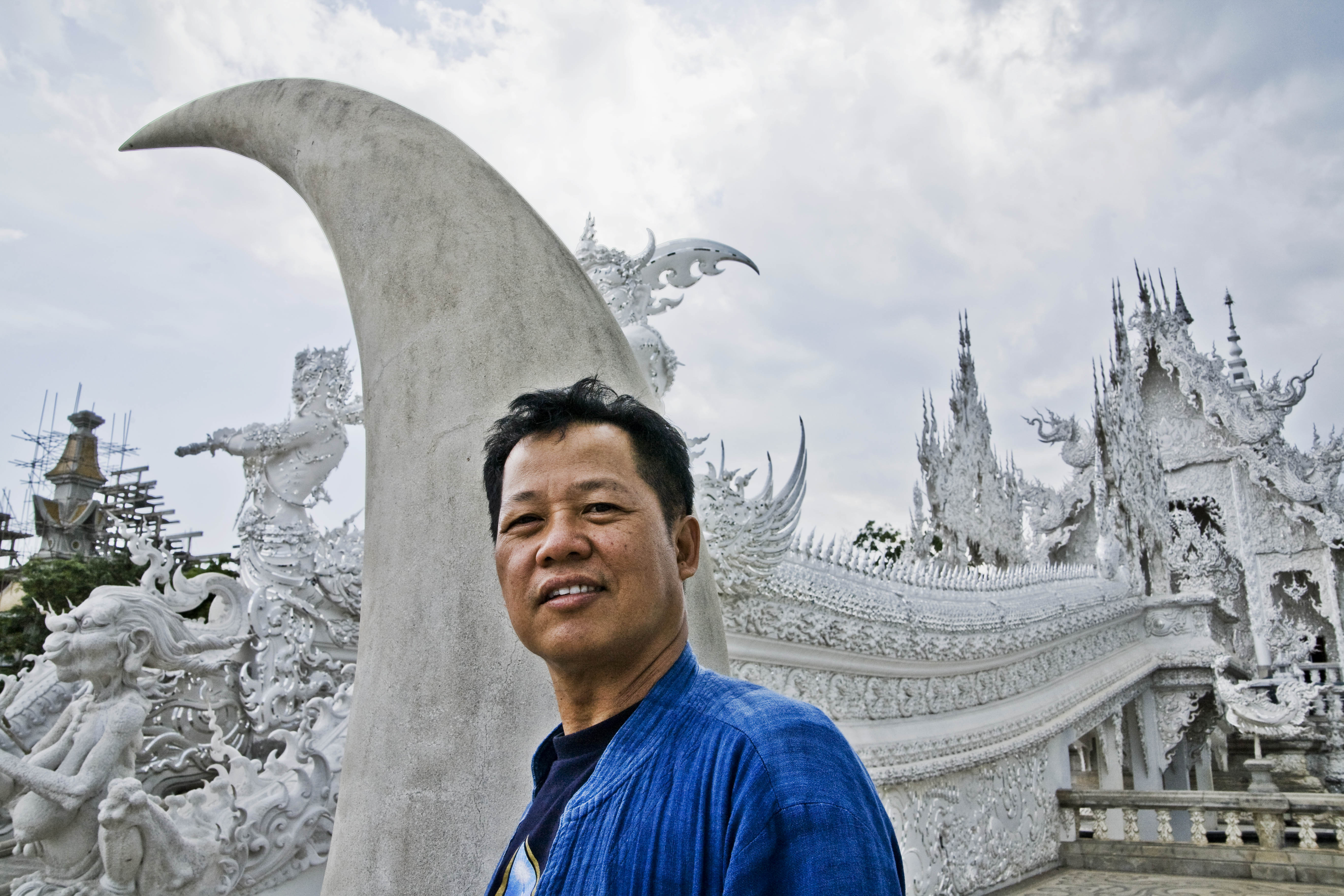 Portrait of the artist architect of the White temple in Chiang Rai Thailand: Chalermchaai Kosipipat